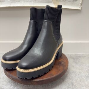 DV by Dolce Vita Black Chunky Heel Ankle Boots